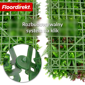 Ścianka roślinna | Spring Garden | Naturalny, bezobsługowy panel roślinny | Odporna na słońce i rozszerzalna dzięki systemowi klik | 100 × 100 cm