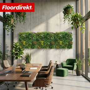 Ścianka roślinna | Spring Garden | Naturalny, bezobsługowy panel roślinny | Odporna na słońce i rozszerzalna dzięki systemowi klik | 100 × 100 cm
