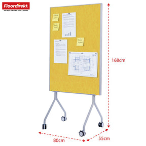 Mobilna tablica prezentacyjna | Giant | Dwustronna tablica filcowa 80 x 120 cm z blokowanymi kółkami i półką | Dostępna w kilku kolorach