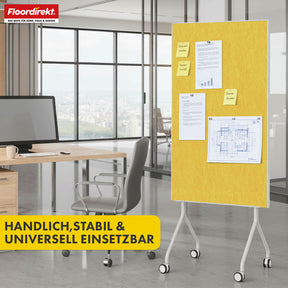 Mobilna tablica prezentacyjna | Giant | Dwustronna tablica filcowa 80 x 120 cm z blokowanymi kółkami i półką | Dostępna w kilku kolorach