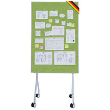 Mobilna tablica prezentacyjna | Giant | Dwustronna tablica filcowa 80 x 120 cm z blokowanymi kółkami i półką | Dostępna w kilku kolorach