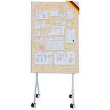 Mobilna tablica prezentacyjna | Giant | Dwustronna tablica filcowa 80 x 120 cm z blokowanymi kółkami i półką | Dostępna w kilku kolorach