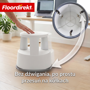 Stołek na kółkach | Plastikowy podest (stopień słonia) | antypoślizgowy i certyfikat TÜV