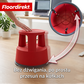 Stołek na kółkach | Plastikowy podest (stopień słonia) | antypoślizgowy i certyfikat TÜV