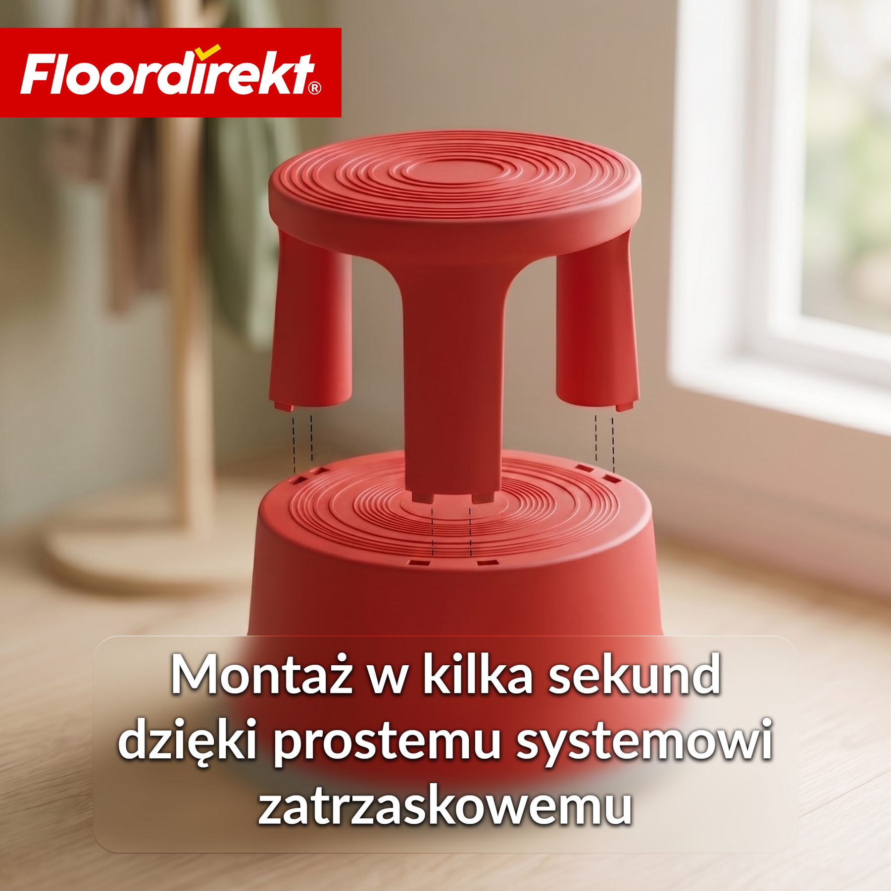 Stołek na kółkach | Plastikowy podest (stopień słonia) | antypoślizgowy i certyfikat TÜV