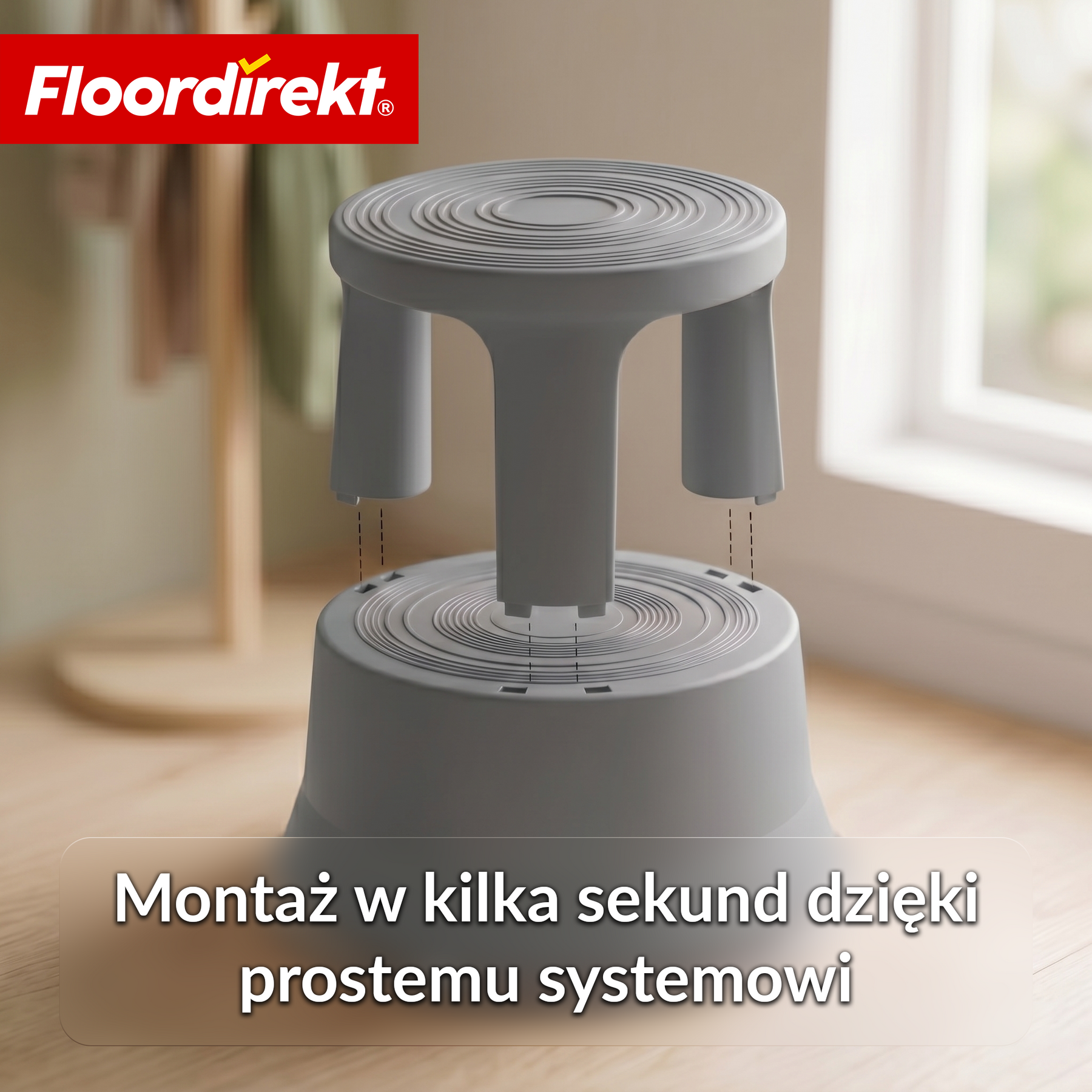 Stołek na kółkach | Plastikowy podest (stopień słonia) | antypoślizgowy i certyfikat TÜV