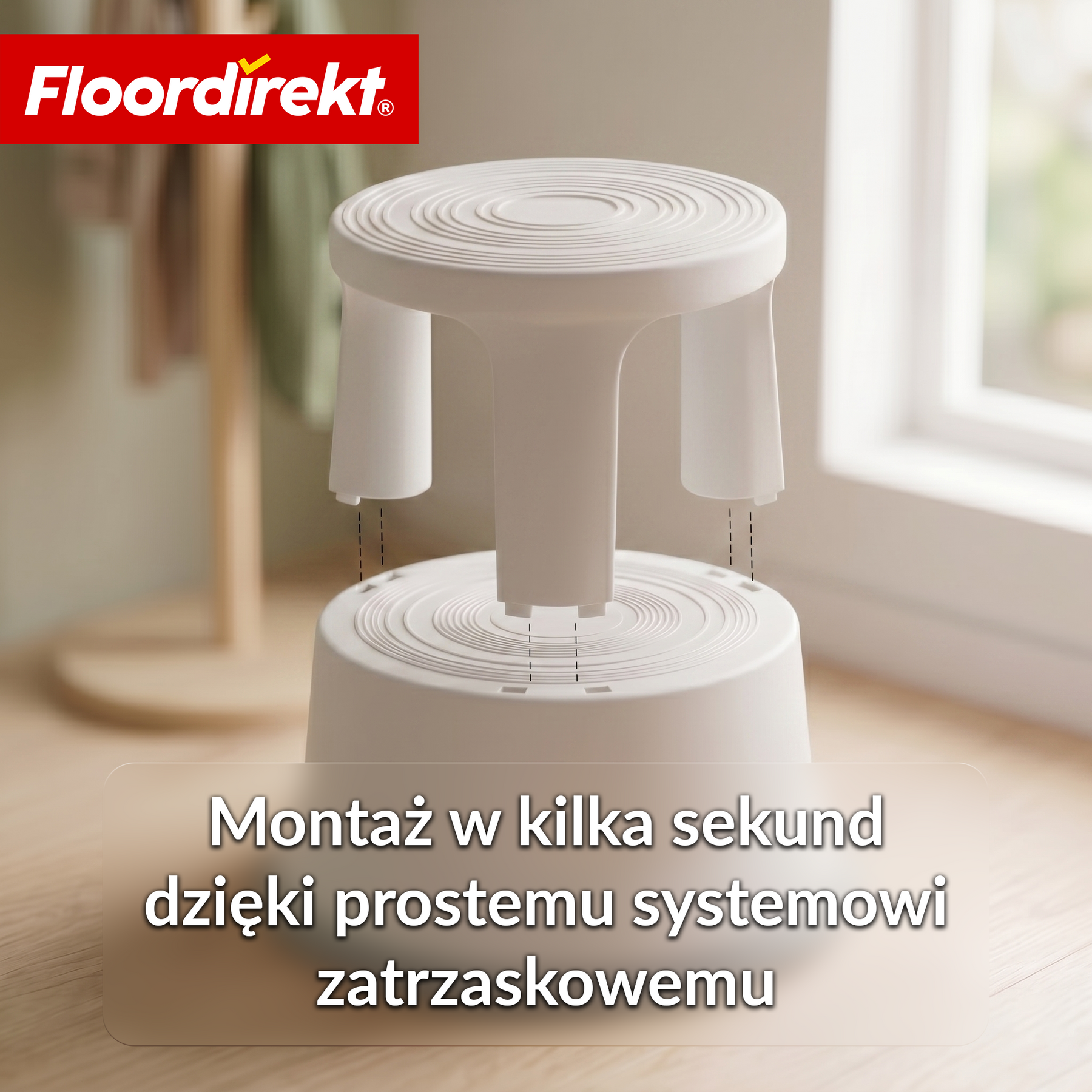 Stołek na kółkach | Plastikowy podest (stopień słonia) | antypoślizgowy i certyfikat TÜV