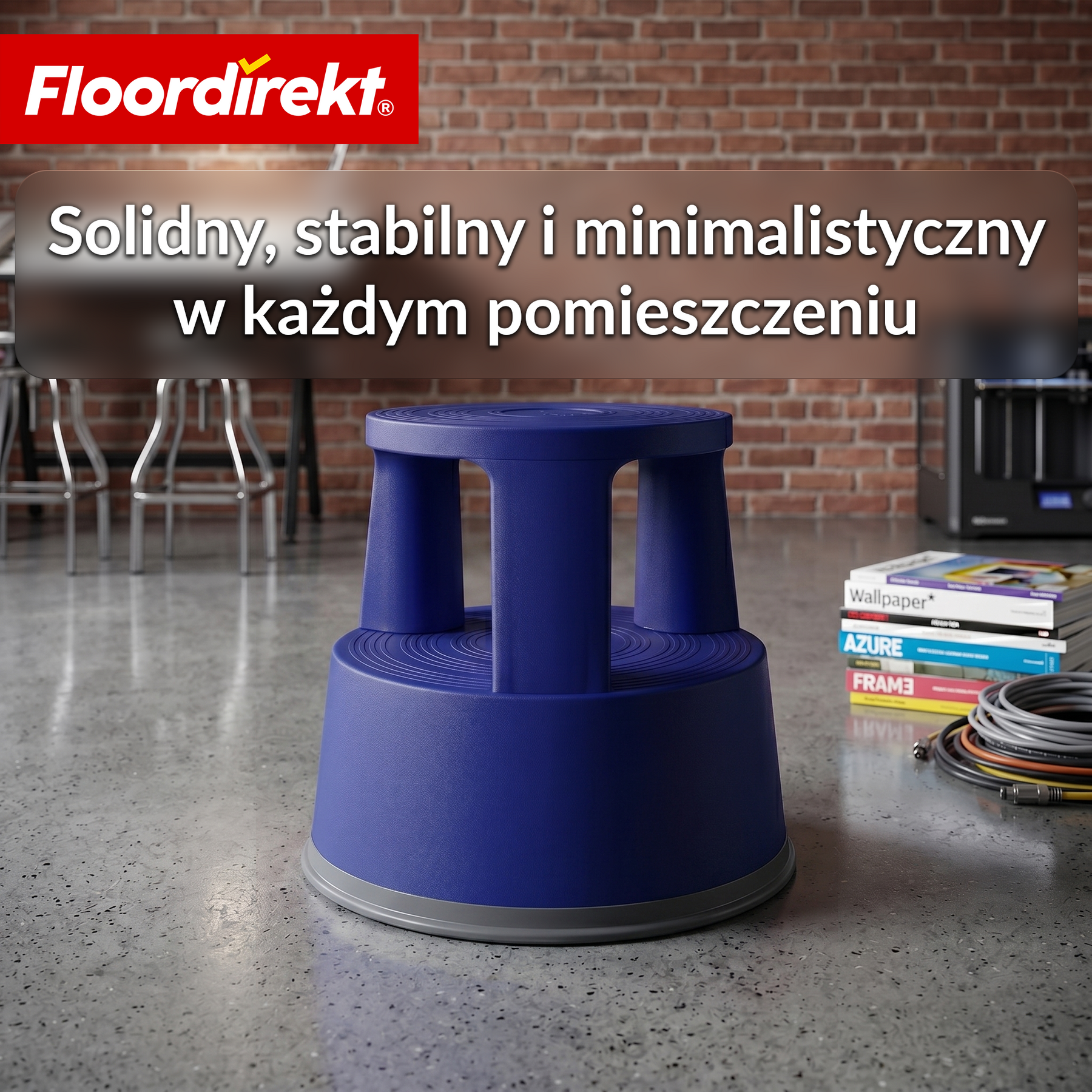Stołek na kółkach | Plastikowy podest (stopień słonia) | antypoślizgowy i certyfikat TÜV