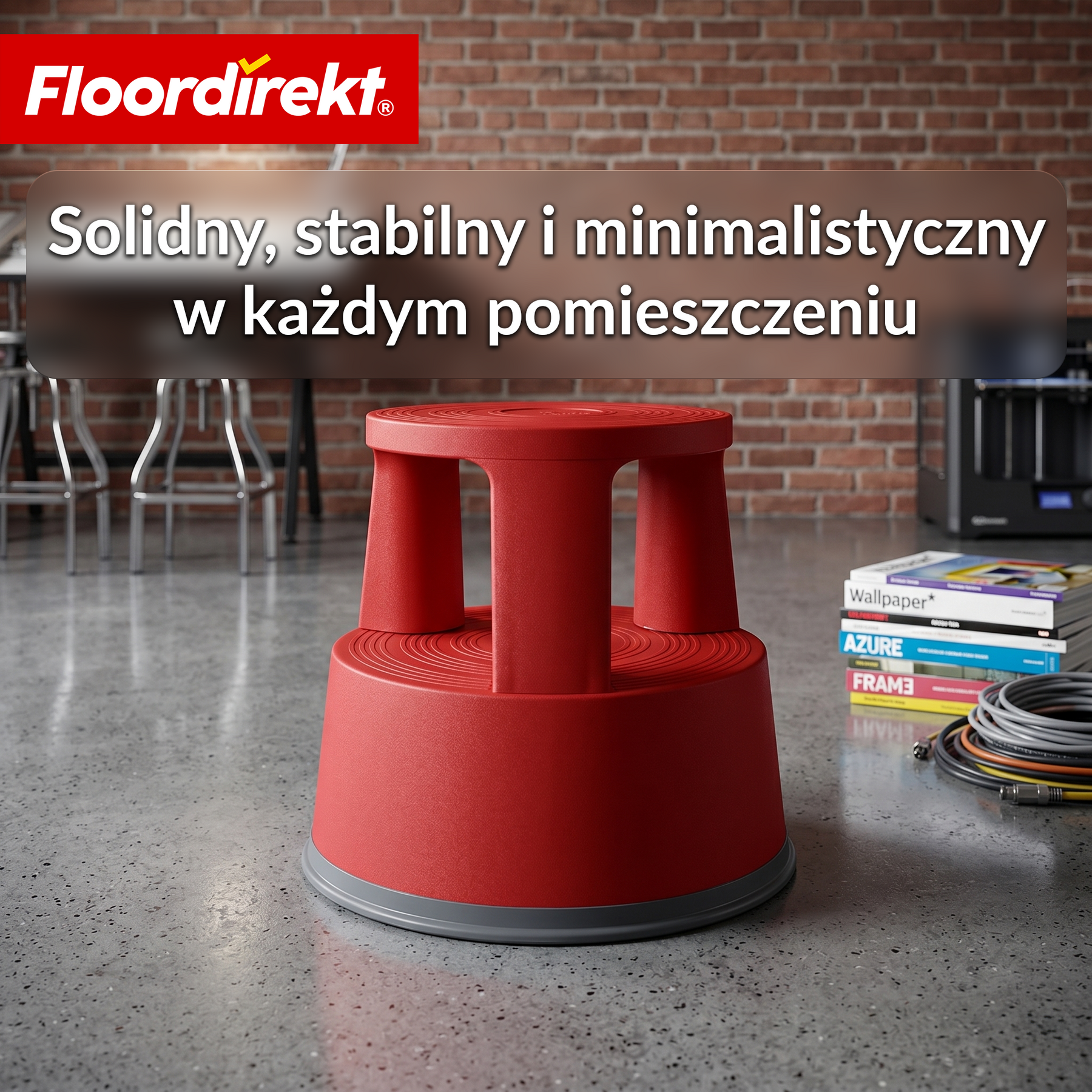 Stołek na kółkach | Plastikowy podest (stopień słonia) | antypoślizgowy i certyfikat TÜV