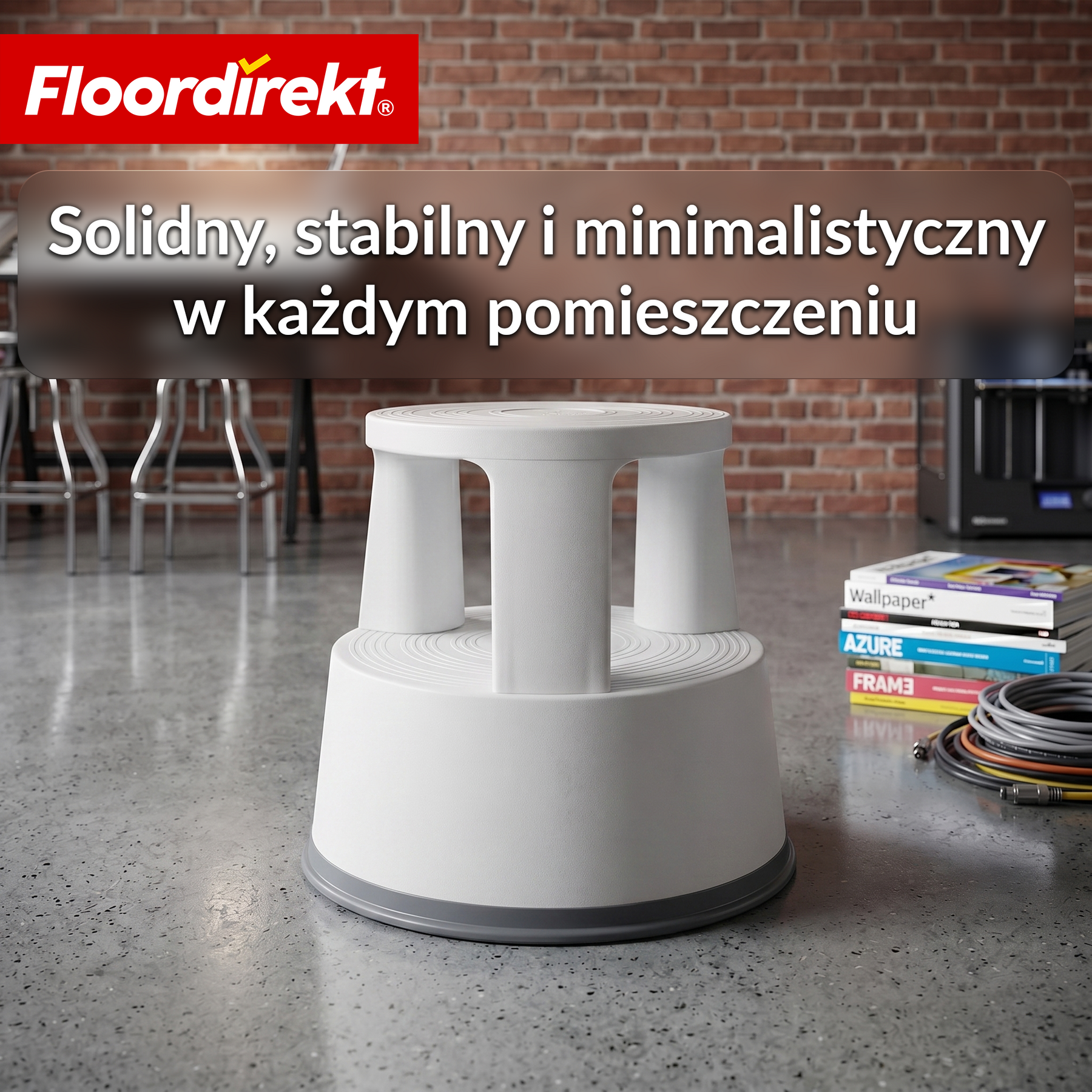Stołek na kółkach | Plastikowy podest (stopień słonia) | antypoślizgowy i certyfikat TÜV