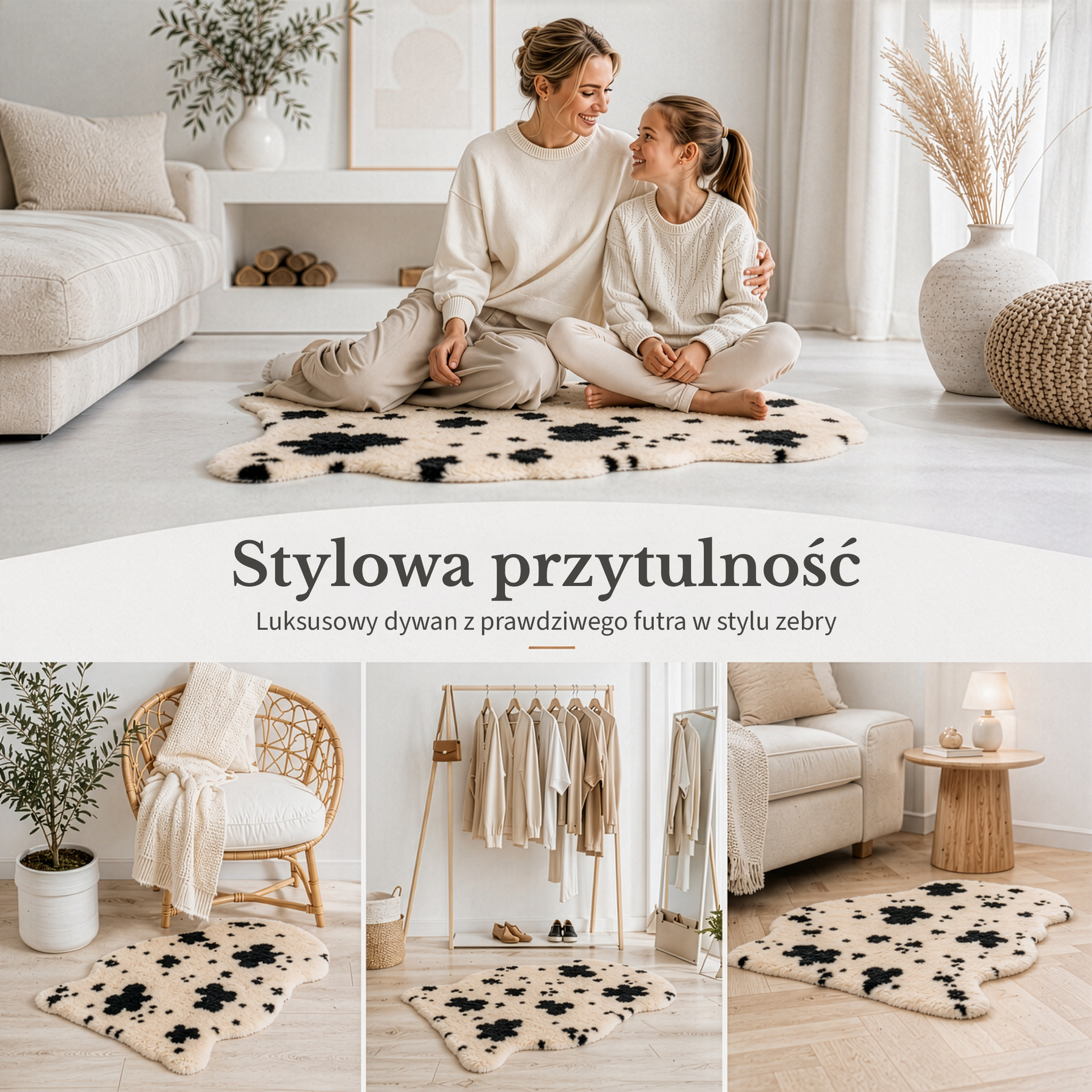 Skóra owcza Design | Audrey | Naturalna skóra jagnięca ze 100% wełny owczej | Miękka i naturalna