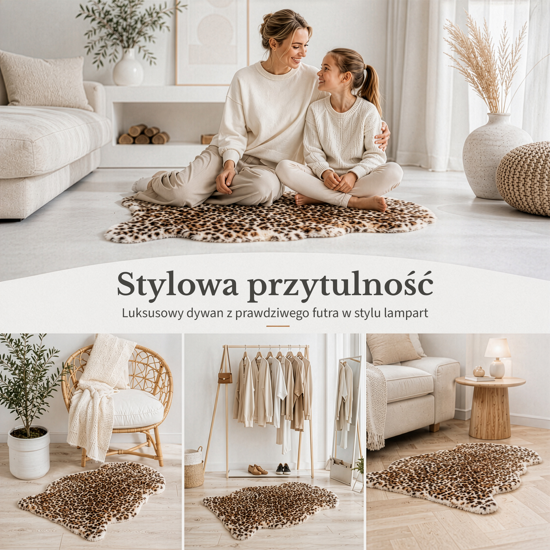 Skóra owcza Design | Audrey | Naturalna skóra jagnięca ze 100% wełny owczej | Miękka i naturalna