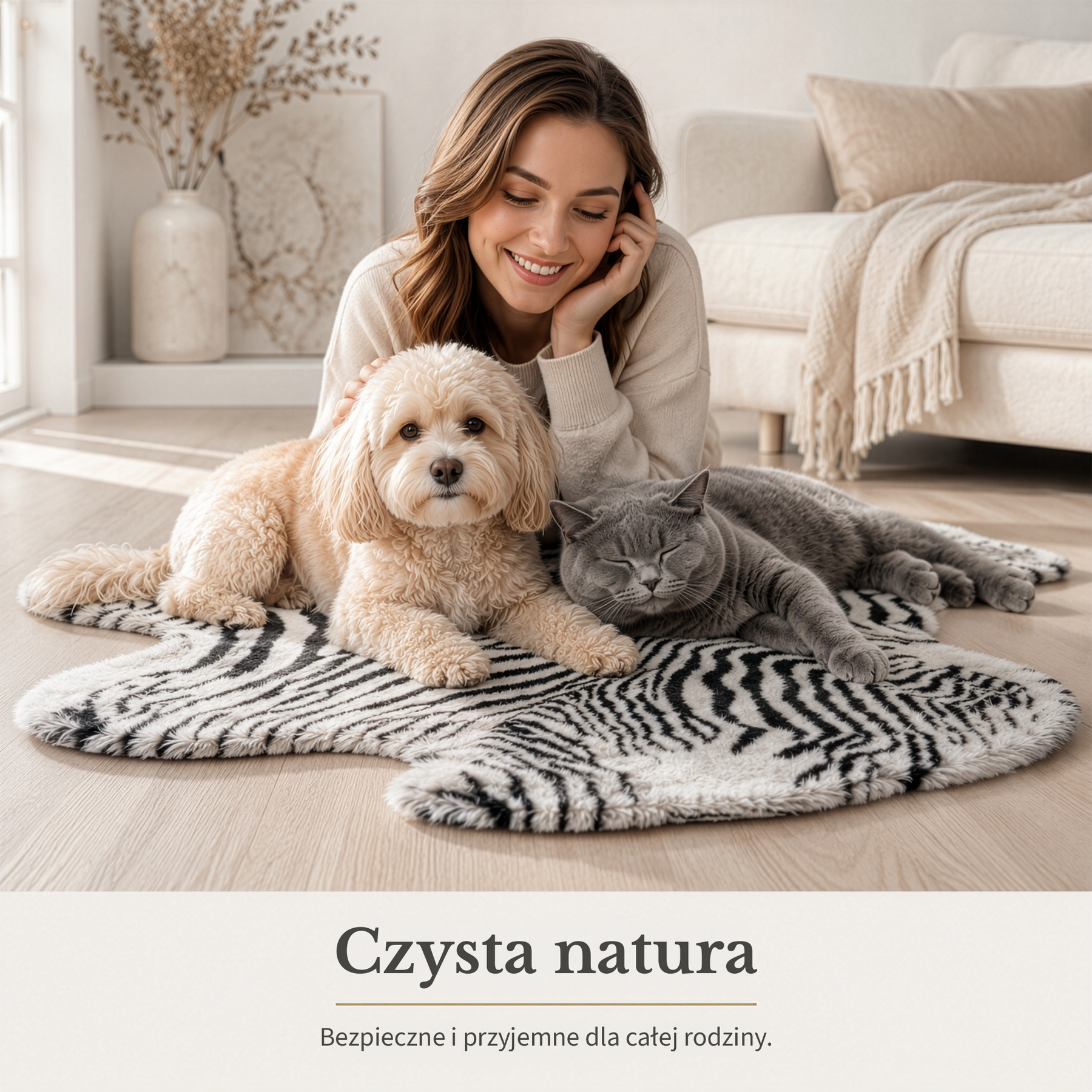 Skóra owcza Design | Audrey | Naturalna skóra jagnięca ze 100% wełny owczej | Miękka i naturalna