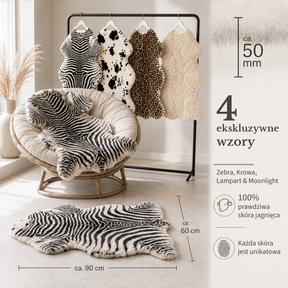 Skóra owcza Design | Audrey | Naturalna skóra jagnięca ze 100% wełny owczej | Miękka i naturalna