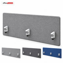 Akustyczna przegroda na biurko | Silent Desk | Panel biurkowy z obiciem poliestrowym i uchwytami zaciskowymi | 160 × 60 cm | 3 kolory