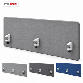 Akustyczna przegroda na biurko | Silent Desk | Panel biurkowy z obiciem poliestrowym i uchwytami zaciskowymi | 160 × 60 cm | 3 kolory
