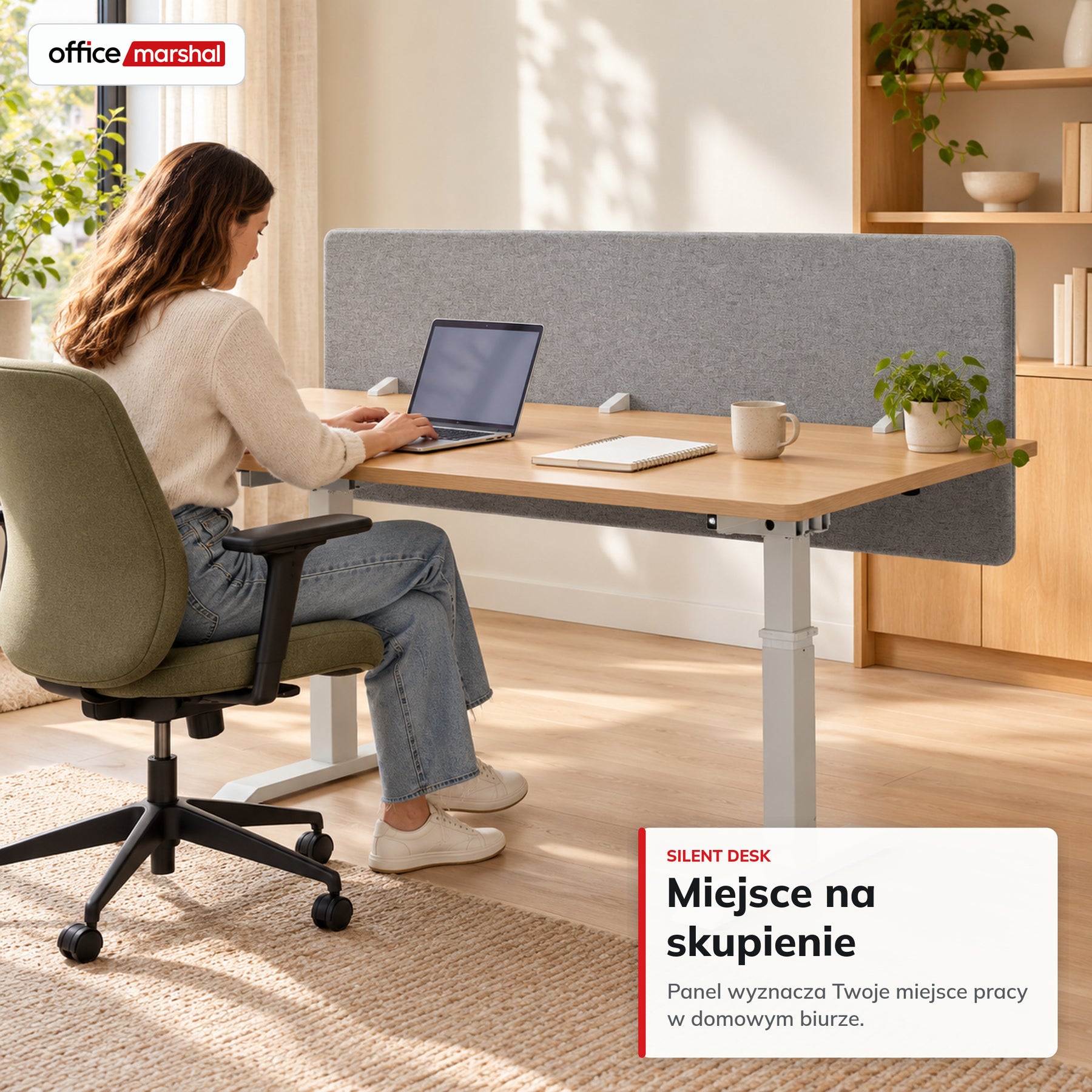 Akustyczna przegroda na biurko | Silent Desk | Panel biurkowy z obiciem poliestrowym i uchwytami zaciskowymi | 160 × 60 cm | 3 kolory