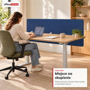 Akustyczna przegroda na biurko | Silent Desk | Panel biurkowy z obiciem poliestrowym i uchwytami zaciskowymi | 160 × 60 cm | 3 kolory