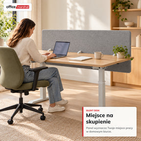 Akustyczna przegroda na biurko | Silent Desk | Panel biurkowy z obiciem poliestrowym i uchwytami zaciskowymi | 160 × 60 cm | 3 kolory