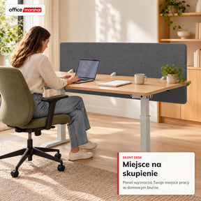 Akustyczna przegroda na biurko | Silent Desk | Panel biurkowy z obiciem poliestrowym i uchwytami zaciskowymi | 160 × 60 cm | 3 kolory