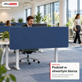 Akustyczna przegroda na biurko | Silent Desk | Panel biurkowy z obiciem poliestrowym i uchwytami zaciskowymi | 160 × 60 cm | 3 kolory