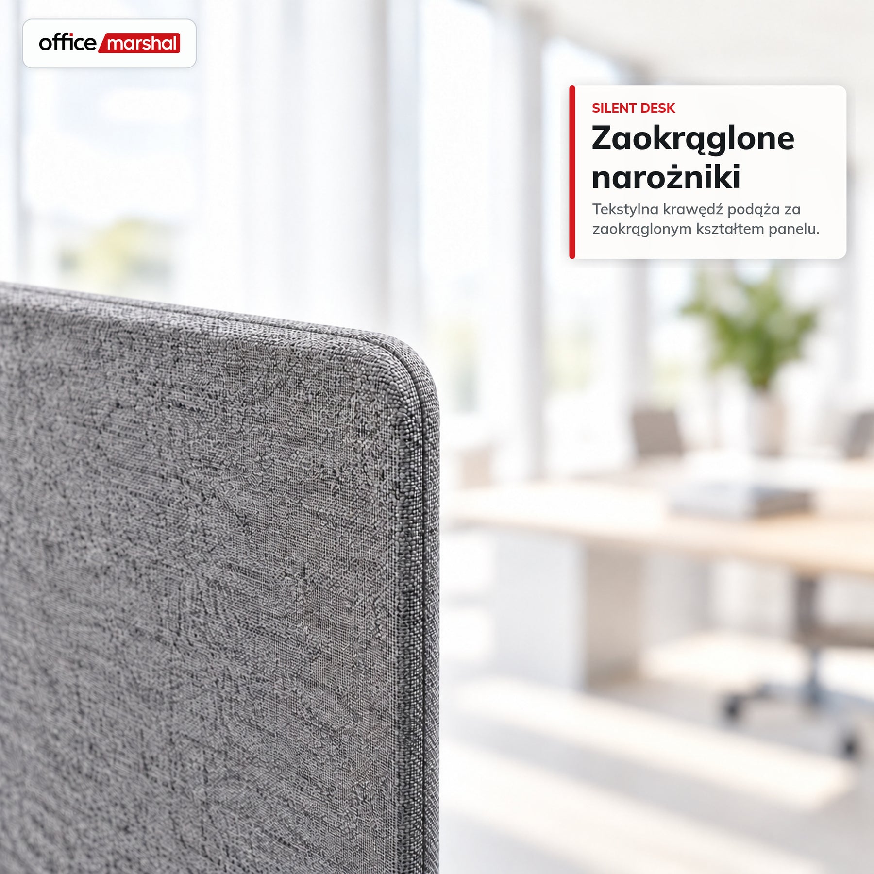 Akustyczna przegroda na biurko | Silent Desk | Panel biurkowy z obiciem poliestrowym i uchwytami zaciskowymi | 160 × 60 cm | 3 kolory