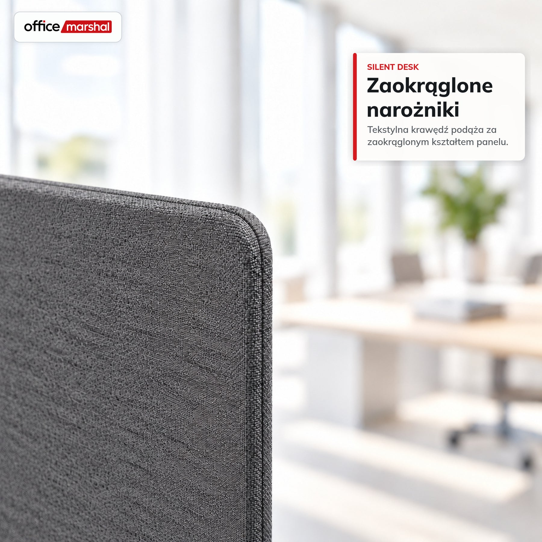 Akustyczna przegroda na biurko | Silent Desk | Panel biurkowy z obiciem poliestrowym i uchwytami zaciskowymi | 160 × 60 cm | 3 kolory