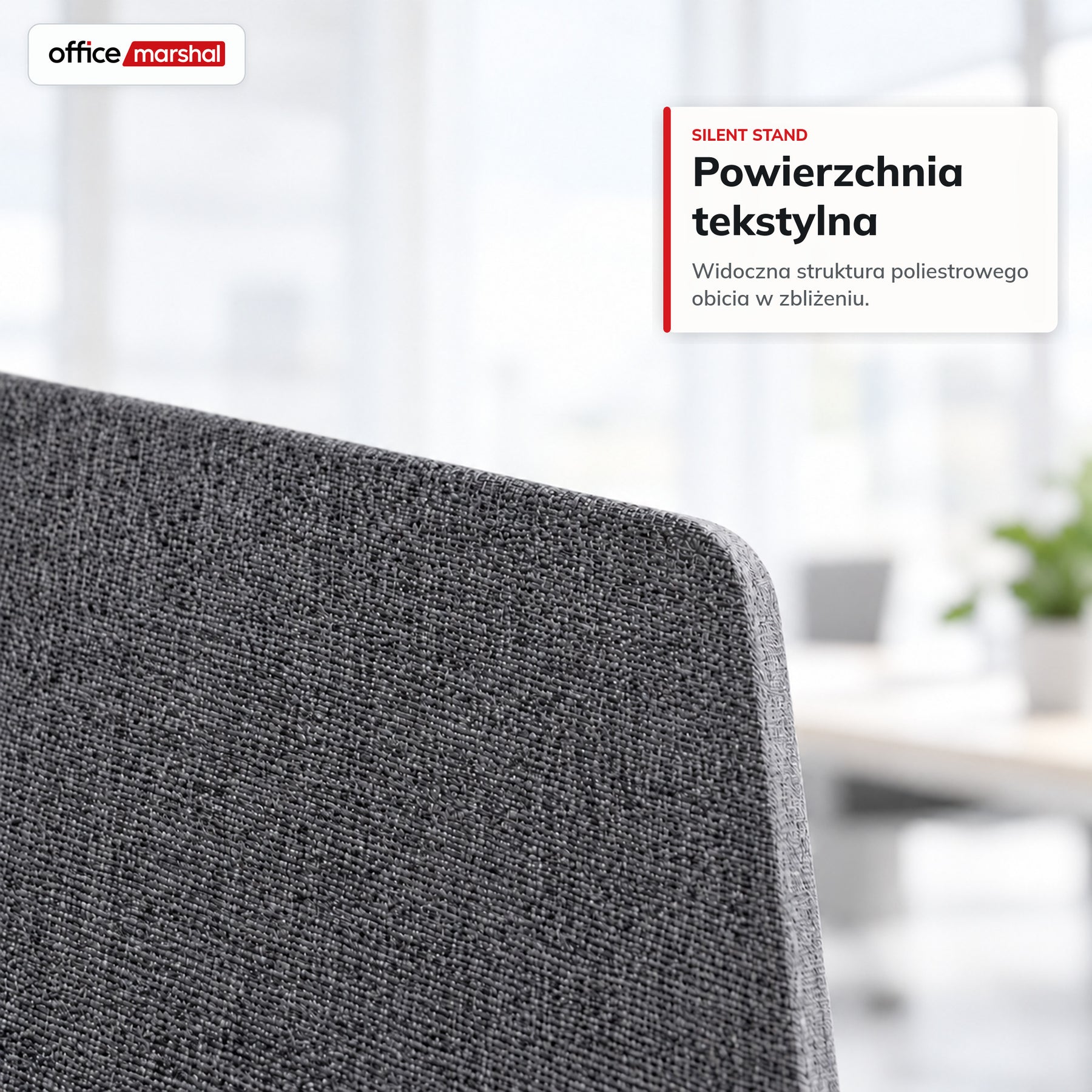 Mobilna ścianka akustyczna na kółkach | Silent Stand | Przegroda z poliestru do biura | 3 rozmiary