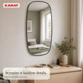 Lustro ścienne | Alina | Nowoczesne lustro w szarej aluminiowej ramie | 55 × 90 cm