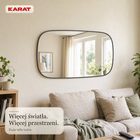 Lustro ścienne | Alina | Nowoczesne lustro w szarej aluminiowej ramie | 55 × 90 cm