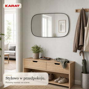 Lustro ścienne | Alina | Nowoczesne lustro w szarej aluminiowej ramie | 55 × 90 cm