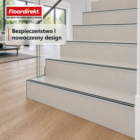 Profil krawędzi schodowych | Aura | Aluminiowy profil antypoślizgowy z fotoluminescencyjnym paskiem