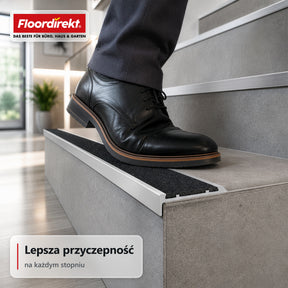 Profil krawędzi schodowej | Tech | Aluminiowy profil antypoślizgowy z wkładką antypoślizgową