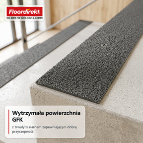 Profil krawędzi schodowych | Elite | Antypoślizgowy profil GFK z powłoką z tlenku glinu