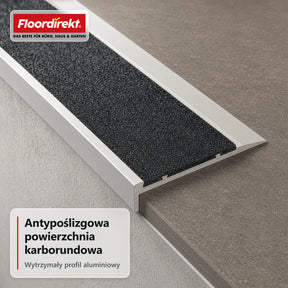 Profil krawędzi schodowej | Tech | Aluminiowy profil antypoślizgowy z wkładką antypoślizgową