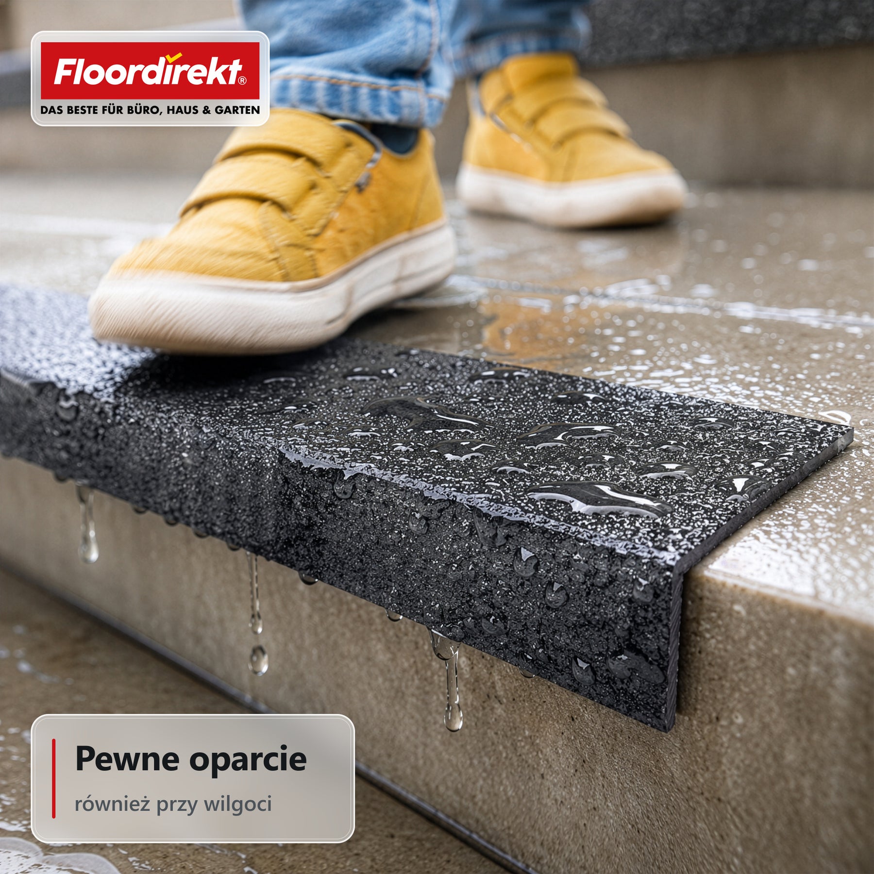 Profil krawędzi schodowej | Core | Antypoślizgowy profil schodowy z GFK z powłoką z tlenku aluminium