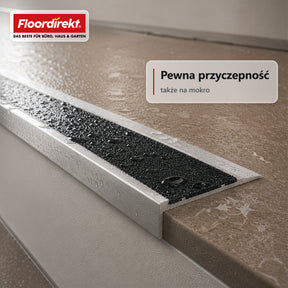 Profil krawędzi schodowej | Tech | Aluminiowy profil antypoślizgowy z wkładką antypoślizgową