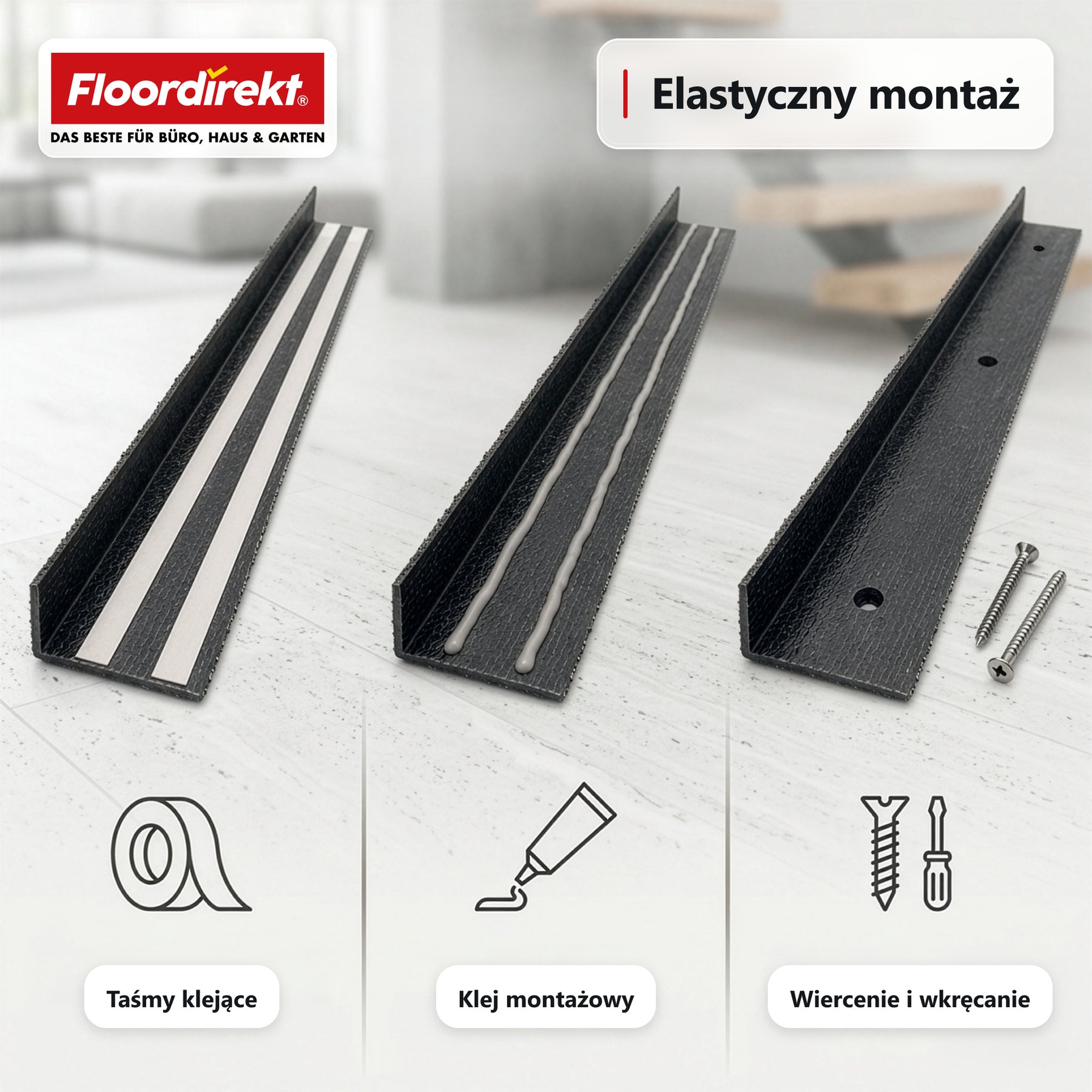 Profil krawędzi schodowej | Core | Antypoślizgowy profil schodowy z GFK z powłoką z tlenku aluminium