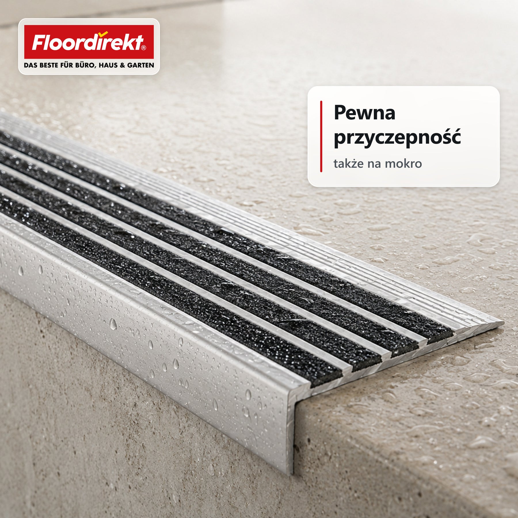 Profil schodowy | Solid | Aluminiowy profil antypoślizgowy z wkładką z tlenku glinu