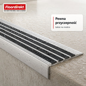 Profil schodowy | Solid | Aluminiowy profil antypoślizgowy z wkładką z tlenku glinu