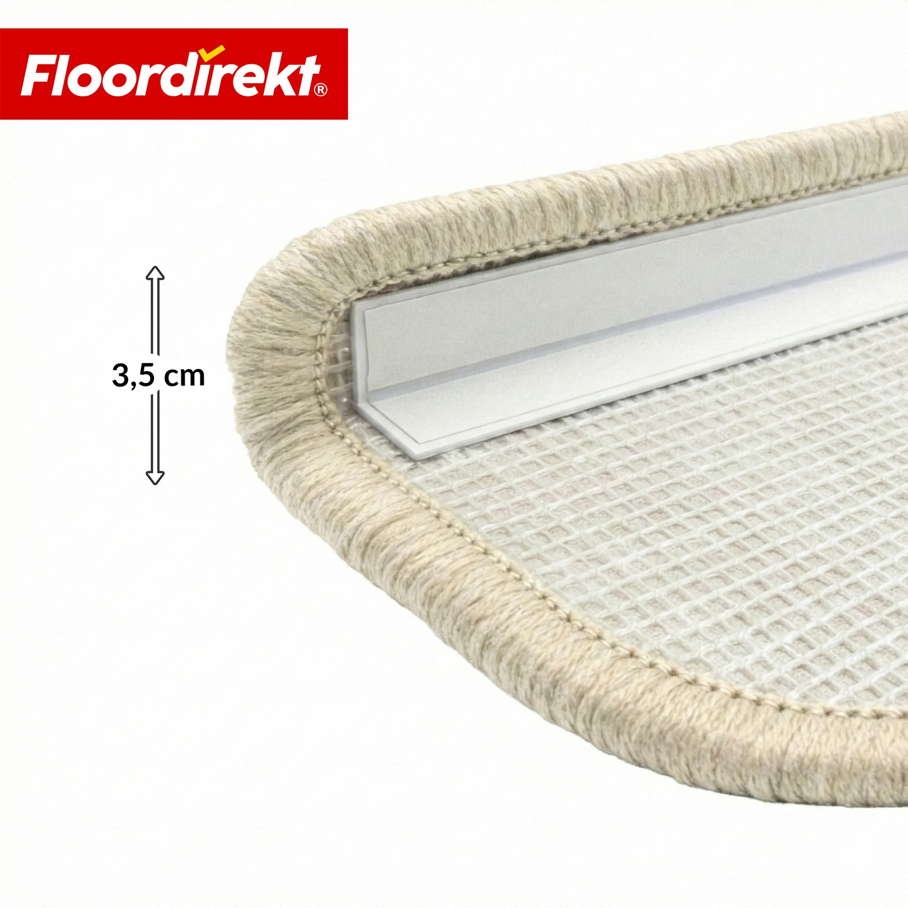 Maty schodowe | Madrid | Półokrągła mata shaggy na stopnie, samoprzylepna i dźwiękochłonna