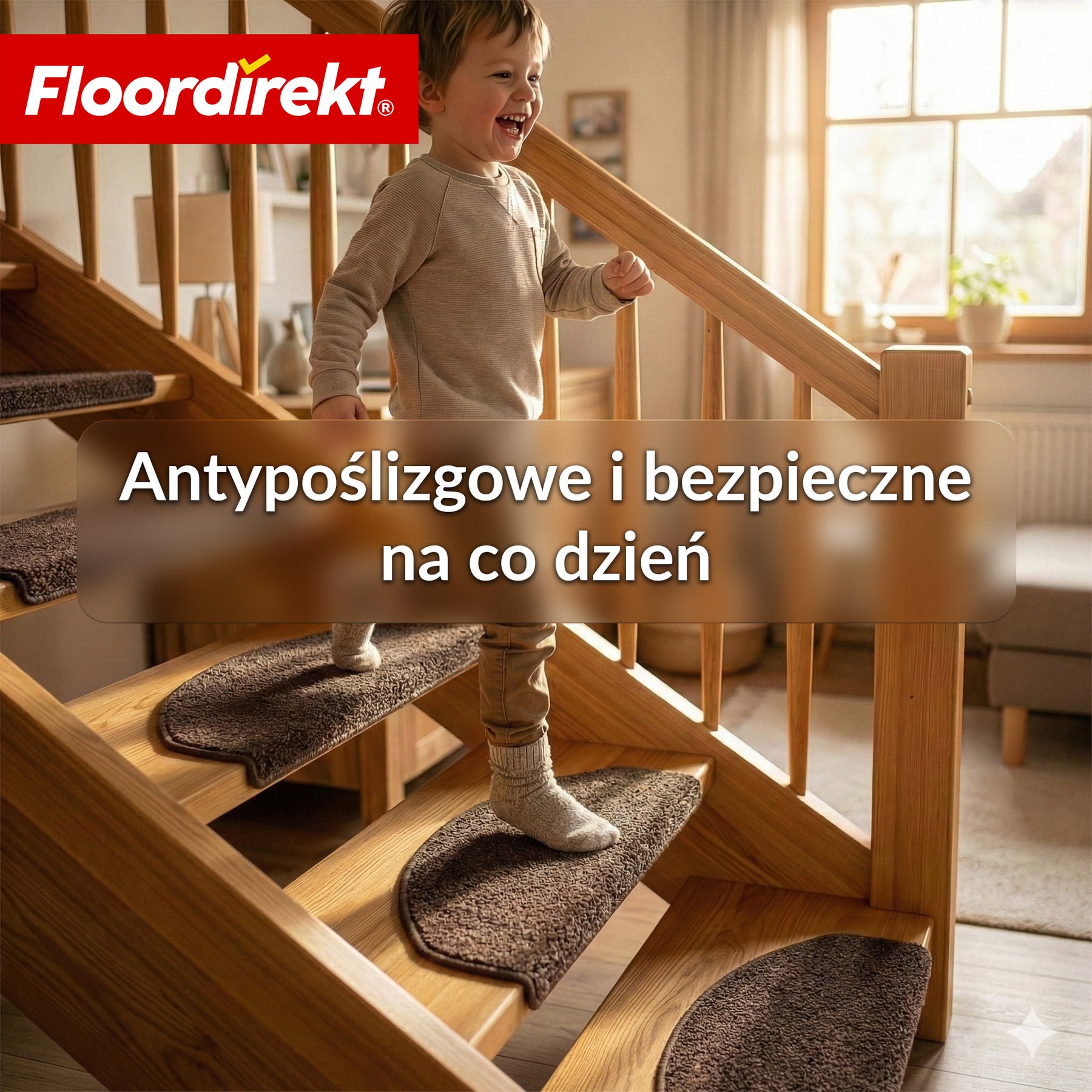 Maty schodowe | Madrid | Półokrągła mata shaggy na stopnie, samoprzylepna i dźwiękochłonna