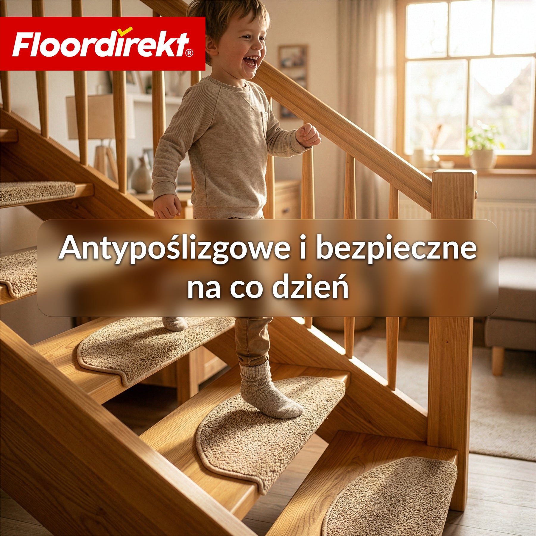 Maty schodowe | Madrid | Półokrągła mata shaggy na stopnie, samoprzylepna i dźwiękochłonna