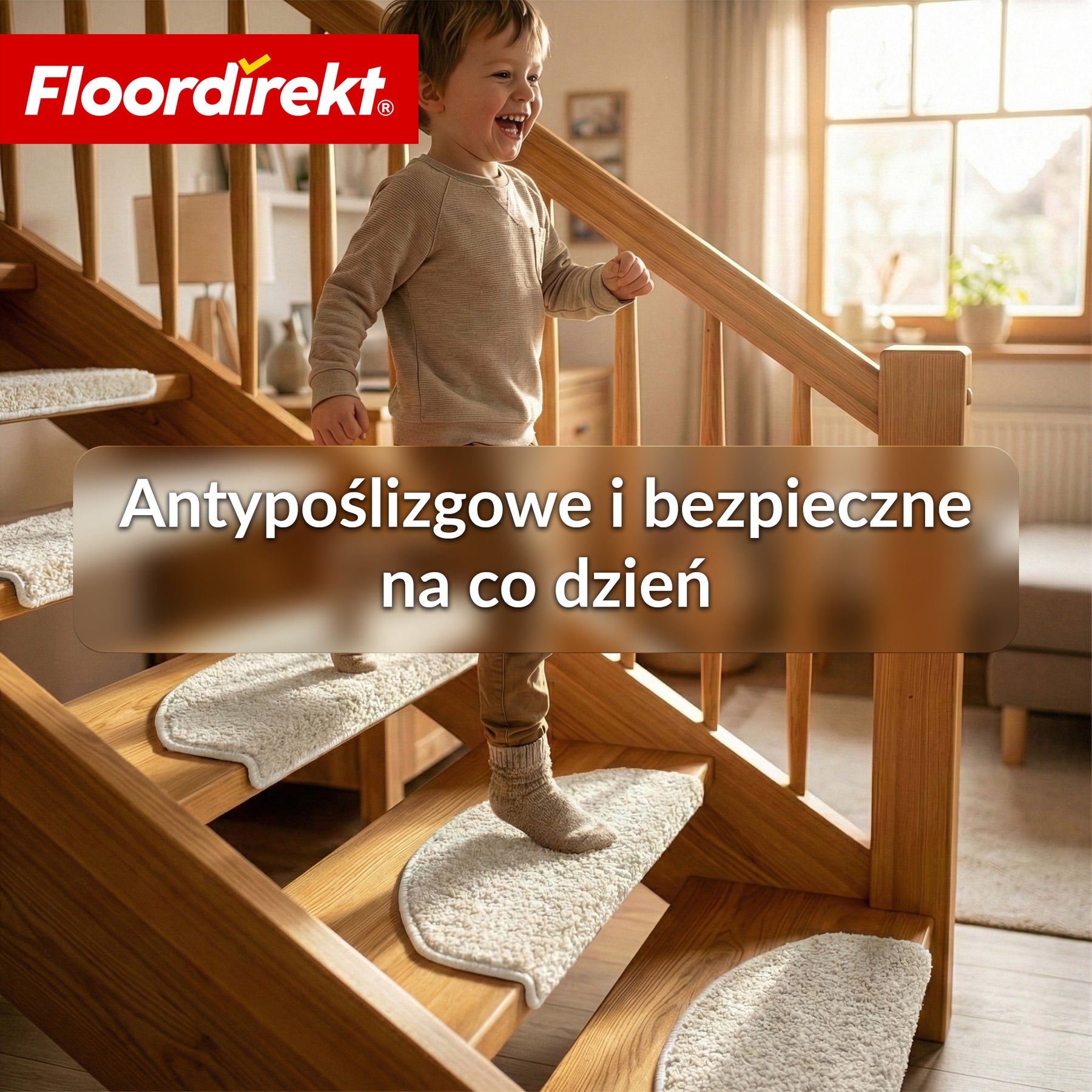 Maty schodowe | Madrid | Półokrągła mata shaggy na stopnie, samoprzylepna i dźwiękochłonna