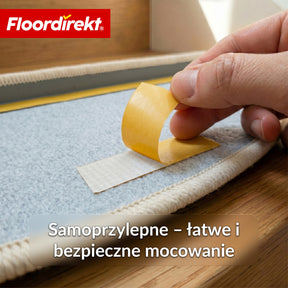 Mata schodowa | Monaco | Antypoślizgowa mata na schody z polipropylenu, wytrzymała, wyciszająca i łatwa w pielęgnacji w półokrągłym kształcie