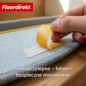 Mata schodowa | Monaco | Antypoślizgowa mata na schody z polipropylenu, wytrzymała, wyciszająca i łatwa w pielęgnacji w półokrągłym kształcie