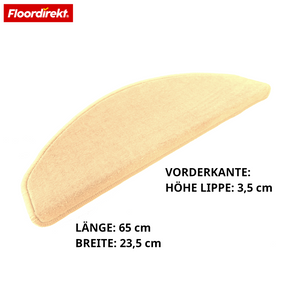 Mata schodowa z weluru | Wien | Półokrągła, antypoślizgowa mata na schody z wytrzymałego polipropylenu | Ochrona schodów, wygłuszająca i antystatyczna | Dostępna w 4 nowoczesnych kolorach