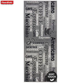 Chodnik dywanowy | Coffee | Nowoczesny dywan do kuchni z motywem kawy | Antypoślizgowy, trwały i łatwy w czyszczeniu