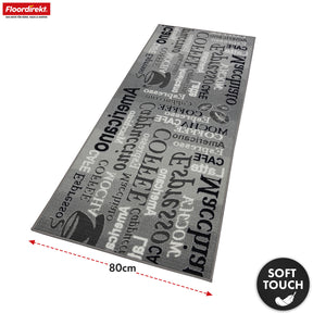 Chodnik dywanowy | Coffee | Nowoczesny dywan do kuchni z motywem kawy | Antypoślizgowy, trwały i łatwy w czyszczeniu