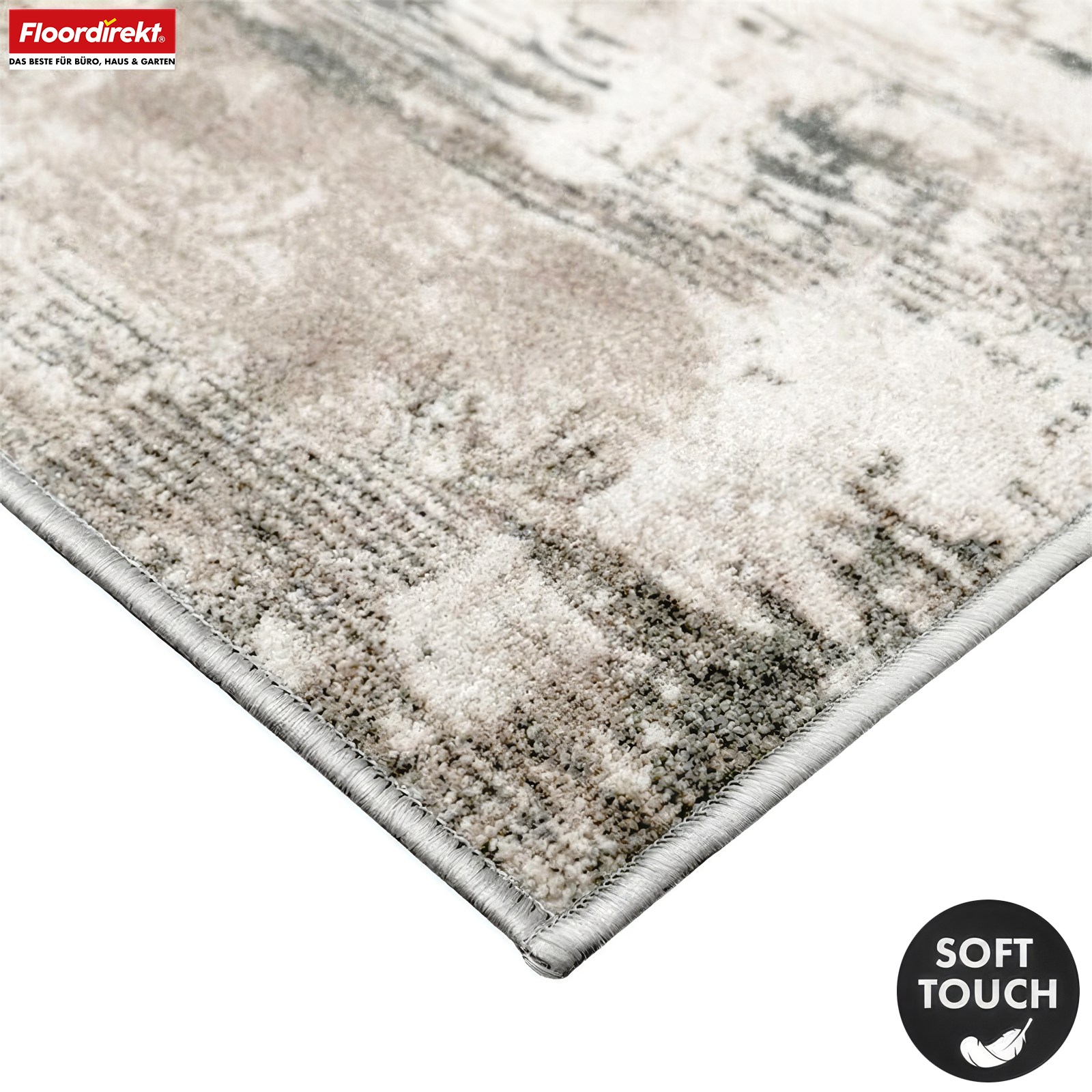 Chodnik dywanowy | Ravena | Nowoczesny chodnik w kolorze antracytowym, brązowym i piaskowym | Abstrakcyjny design z antypoślizgowym spodem żelowym